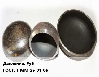 Заглушка стальная Ру6 ГОСТ: Т-ММ-25-01-06